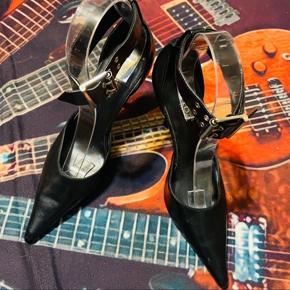 👠Gorgeous Black DIBA Pointed Toe Ankle Strap Stilettos! - Picture 5 of 12